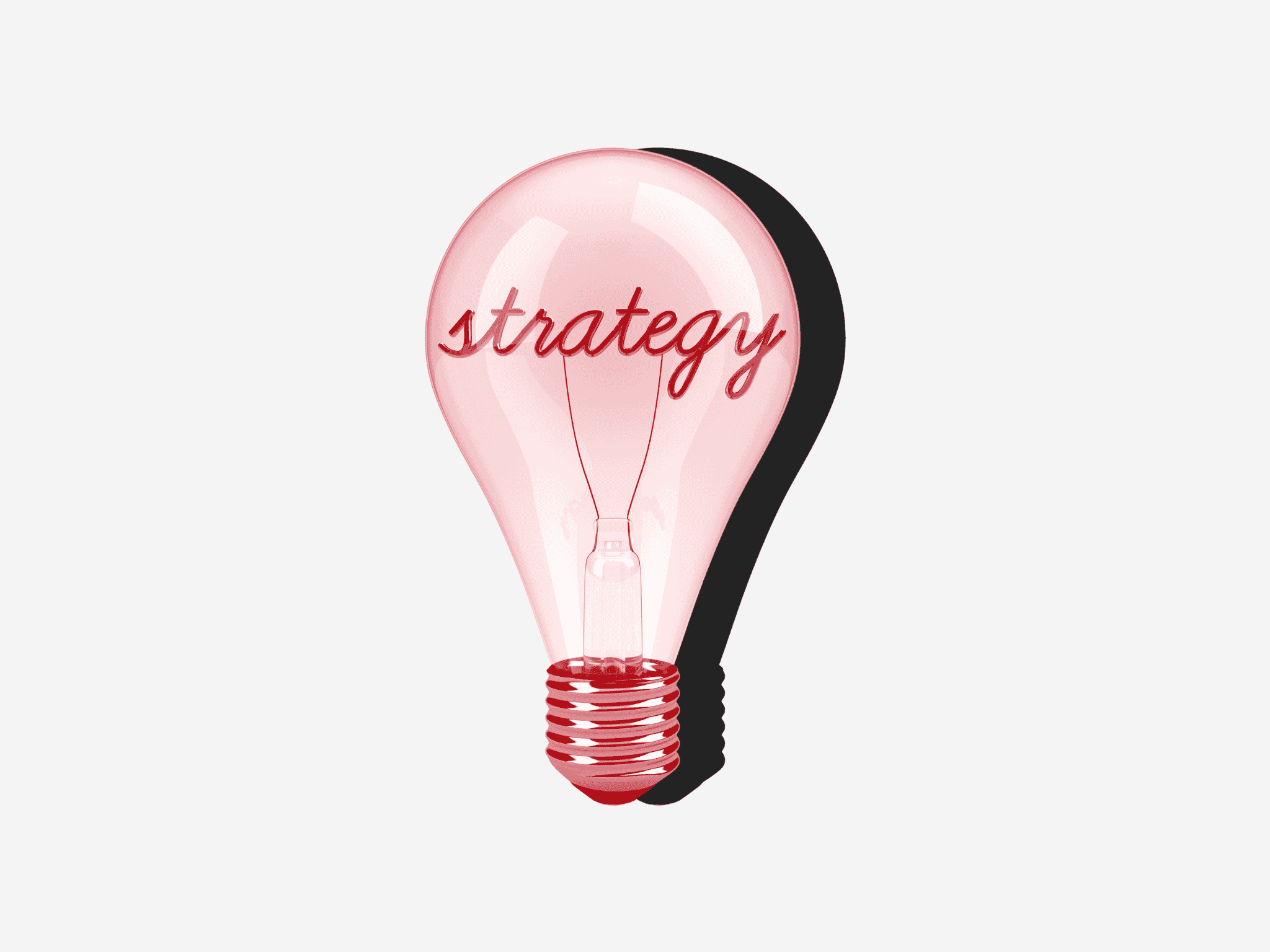 lampadina con la scritta strategy all'interno che ricorda il concetto di strategia per la customer retention